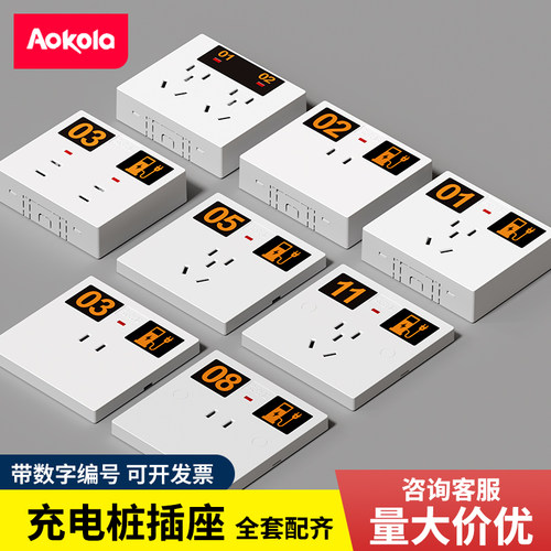 86型充电装车插座明暗装可选