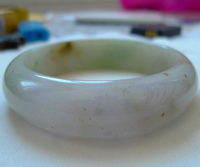 老坑冰糯种双彩紫罗兰带绿天然翡翠a货厚装手镯送证书玉镯子