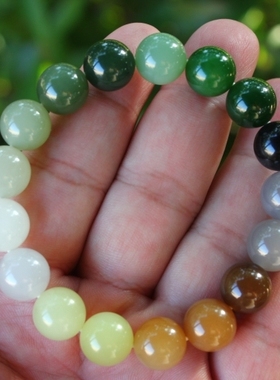 天然新疆和田玉多宝男女手链