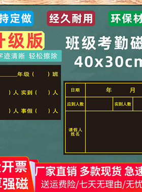 磁性学校小组班级出勤表考勤黑板贴出席表磁力贴人员缺勤请假人数