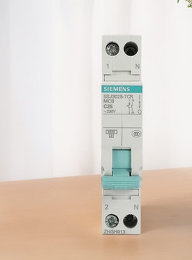 西门子小型断路器真空1P＋N25A紧凑型双进双出单片开关5SJ30257CR
