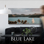 一帆风顺 饰画大气风景画沙发背景墙挂画现代壁画 客厅长横幅装