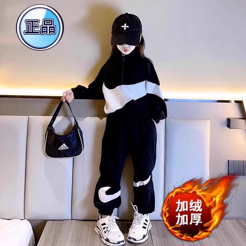 正品NK女童春秋装休闲运动套装新款2025洋气中大童女孩儿童衣服潮