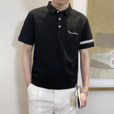 PL1157-P58控78时尚休闲保罗衫男士夏季韩版短袖POLO衫ins潮T恤黑，男装Polo衫，星座1101-1