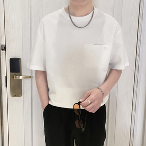 T8031-P48控68宽松简约款百搭男士短袖T恤时尚休闲体恤衫潮流半袖图片