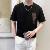T8021-P55控752025春夏新款短袖T恤男时尚休闲宽松百搭体恤衫黑，男装T恤，星座1101-1