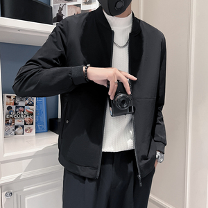 JK2202 P88控118 男士百搭外套简约男装新款春季上衣潮流夹克衫黑图片