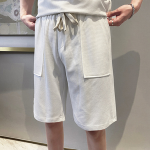 DK23-特P45控65 春夏男士休闲宽松短裤韩版沙滩裤时尚百搭中裤白图片