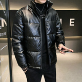 MY8900P135控175冬季男士皮外套简约纯色加厚保暖棉衣皮棉袄男，男装棉衣，星座1101-1