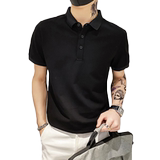 6888特P382025夏季polo衫短袖男士韩版潮流翻领半袖纯色t恤白，男装T恤，星座1101-1