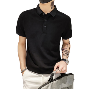6888 特P38 2025夏季polo衫短袖男士韩版潮流翻领半袖纯色t恤白图片