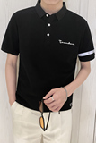 PL1157-P58控78时尚休闲保罗衫男士夏季韩版短袖POLO衫ins潮T恤黑，男装Polo衫，星座1101-1