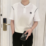 T8015-P55控75时尚夏季新款男士短袖V领T恤潮流百搭休闲上衣ins，男装T恤，星座1101-1