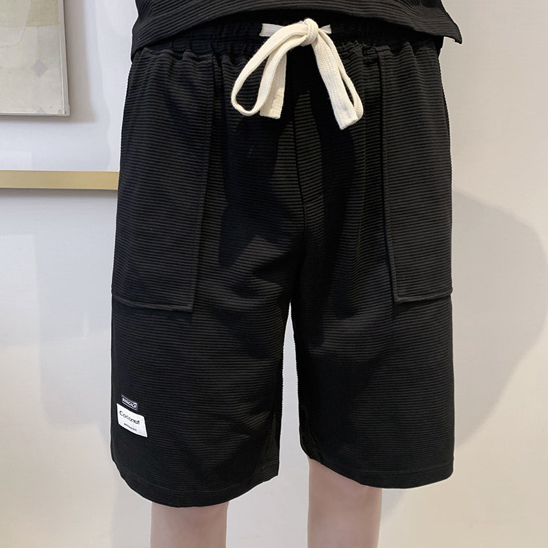 DK23-特P45控65春夏男士休闲宽松短裤韩版沙滩裤时尚百搭中裤黑,男装牛仔裤,星座1101-1