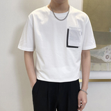 T8011-P55控752025春夏新款短袖T恤男时尚宽松休闲百搭体恤衫白，男装T恤，星座1101-1