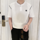 T8015-P55控75时尚夏季新款男士短袖V领T恤潮流百搭休闲上衣ins，男装T恤，星座1101-1