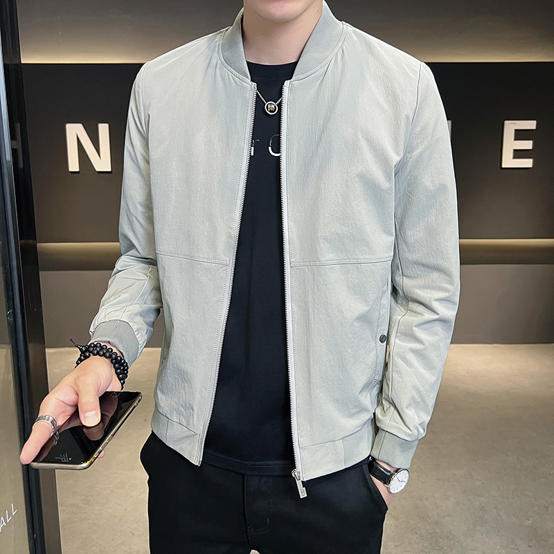 JK2202P88控118男士百搭外套简约男装新款春季上衣潮流夹克衫灰，男装夹克，星座1101-1