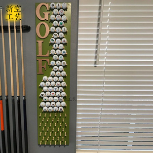 创意个性高尔夫球立体配件实物装置画 现代轻奢俱乐部墙饰挂画