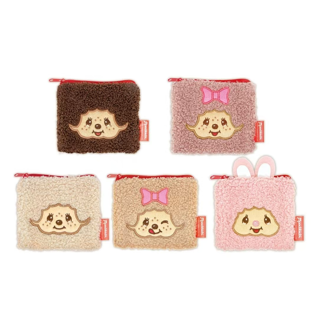 日系新款蒙奇奇卡通收纳包可爱零钱包迷你小物件耳机口红小方包