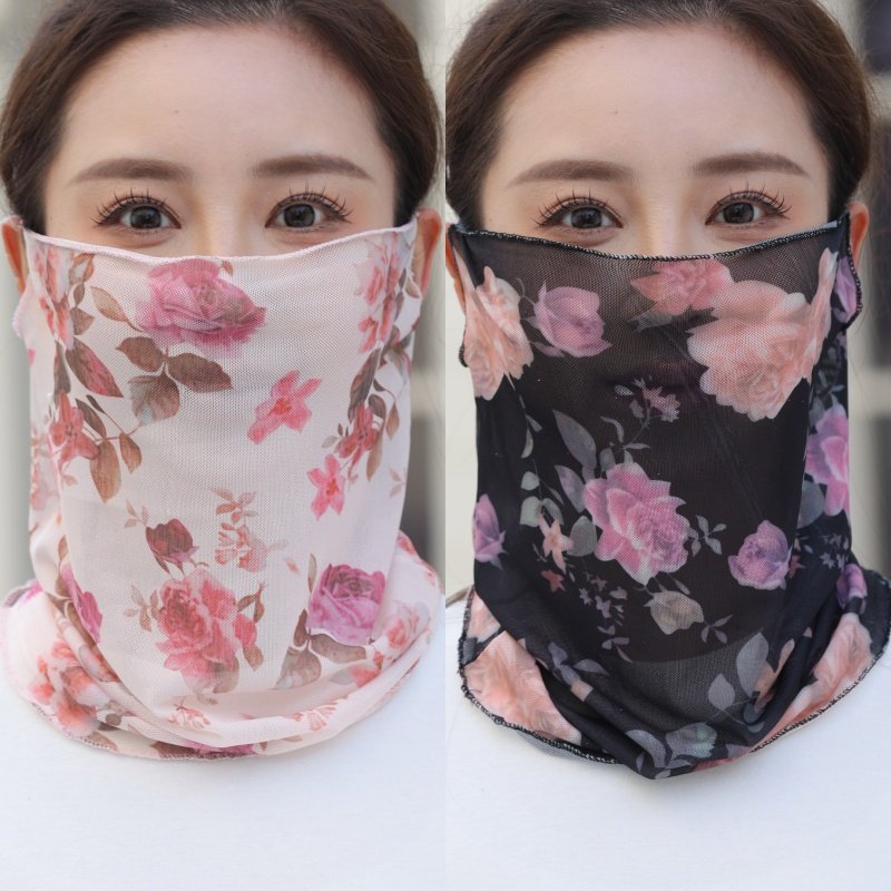 牛奶纱面罩挂耳防晒面纱双层透气口罩水洗时尚3D印花面罩护脖百搭,居家日用,口罩,淘宝优惠券,粉丝福利购,淘宝优惠卷