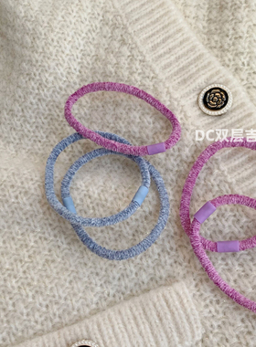 毛绒感不伤发韩国舒适基础款简约细款紫色打底皮筋皮套发圈发绳