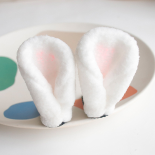 卖萌可爱兔耳朵发夹甜美兔子顶夹拍照毛绒边夹卡通儿童发饰品发卡