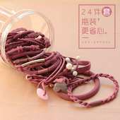 头绳韩国发圈小清新森女系甜美橡皮筋成人时尚 高弹力组合套装 24件