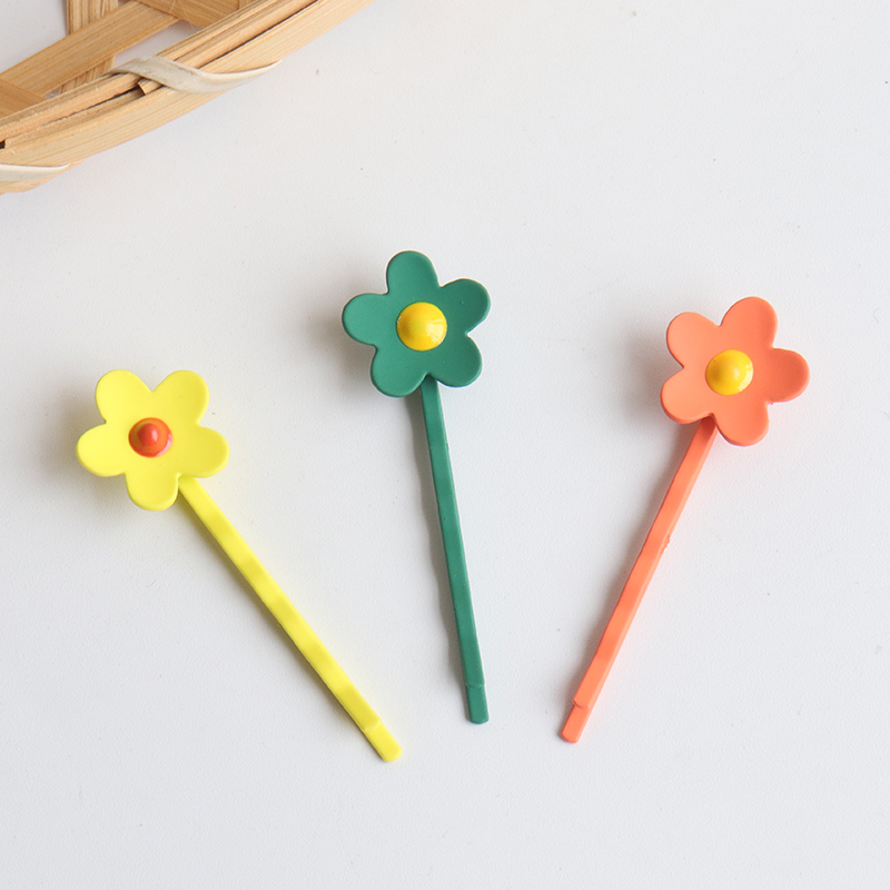 花朵发夹糖果色日韩森系可爱少女心刘海一字夹网红甜美百搭碎发卡