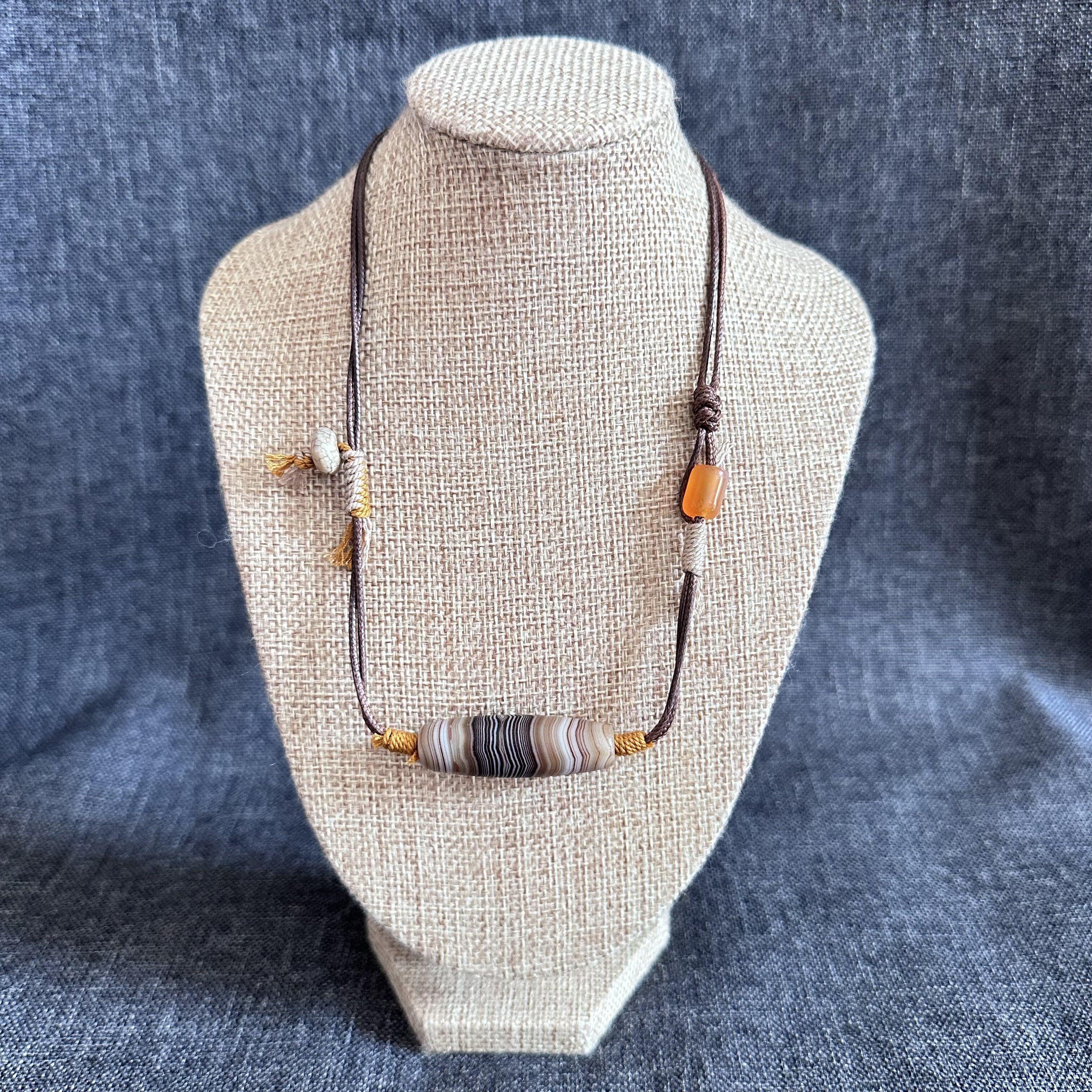 波希米亚风格 原创设计缠丝玛瑙天珠项链锁骨链 多样性发货