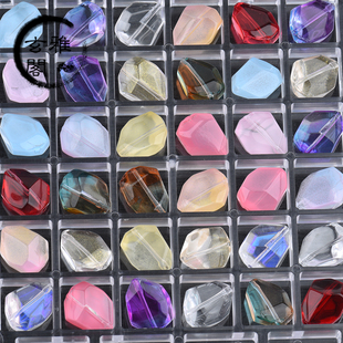 琉璃不规则切面珠散珠彩色DIY手工串珠发簪手链包链饰品材料