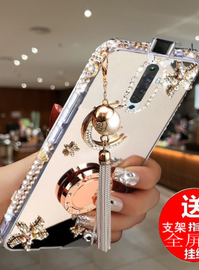 适用于OPPOReno2Z手机壳Reno2Z保护硅胶Reno2F水钻镜面PCKM80防摔女款