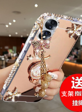 适用于华为荣耀70pro十手机壳HPB-AN00水钻honor镜面荣耀70女pro