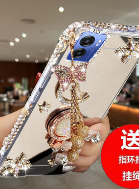 适用oppoa57手机壳Q5i女款网红5G水钻镜面A57个性时尚RMX3574创意Realme真我V23镶钻软RMX3571硅胶PFTM20防摔