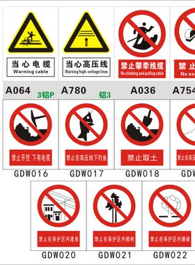 当心电缆标识牌高压线禁止挖掘