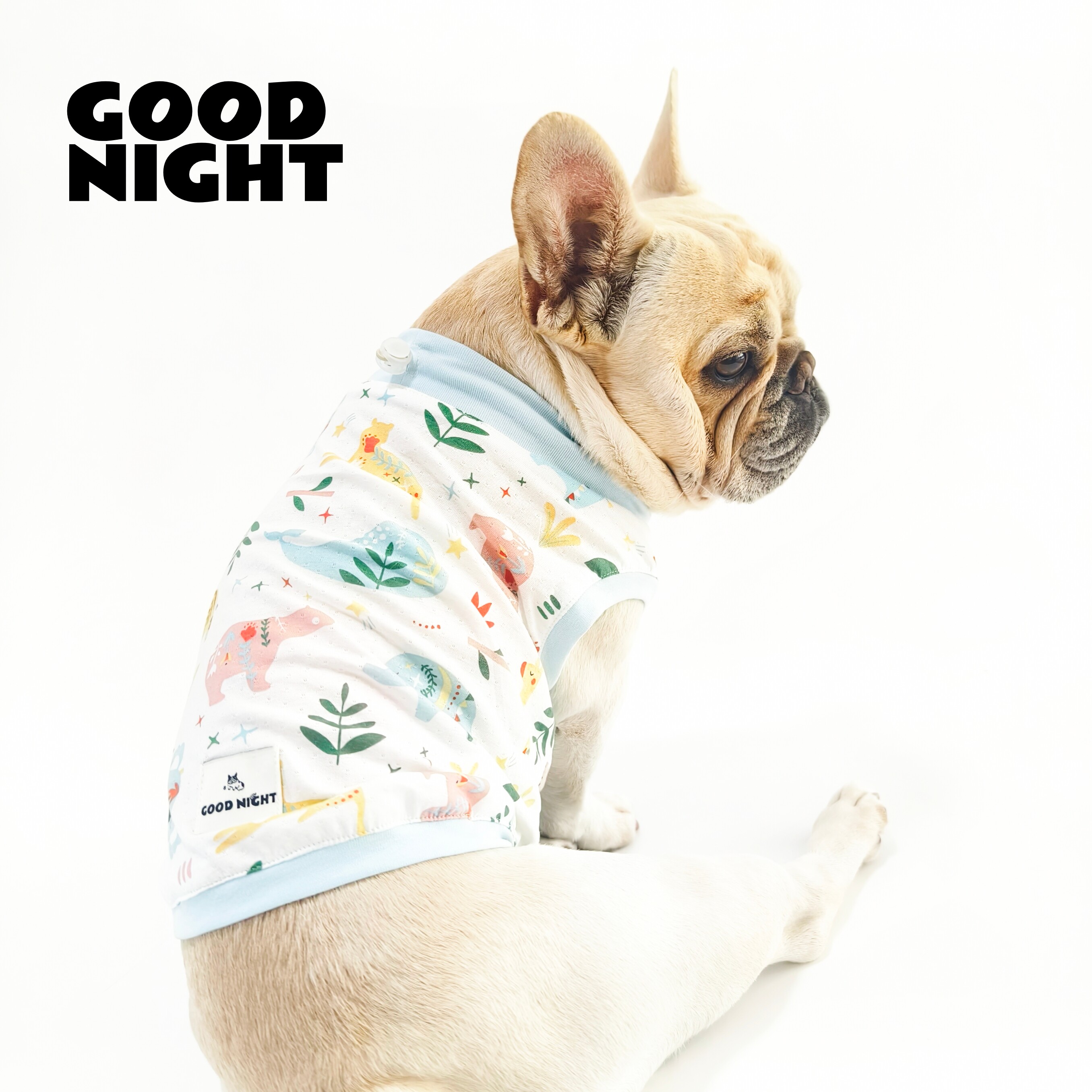 GOOD NIGHT晚安狗狗衣服恶霸巴哥柯基英斗春夏法斗空调房背心透气