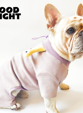 GOODNIGHT晚安法斗巴哥英斗宠物衣服四脚衣保暖打底T恤法斗衣服
