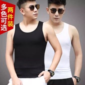 无袖 2件 运动健打底衫 内穿夏季 t恤紧身马甲 莫代尔冰丝背心男士
