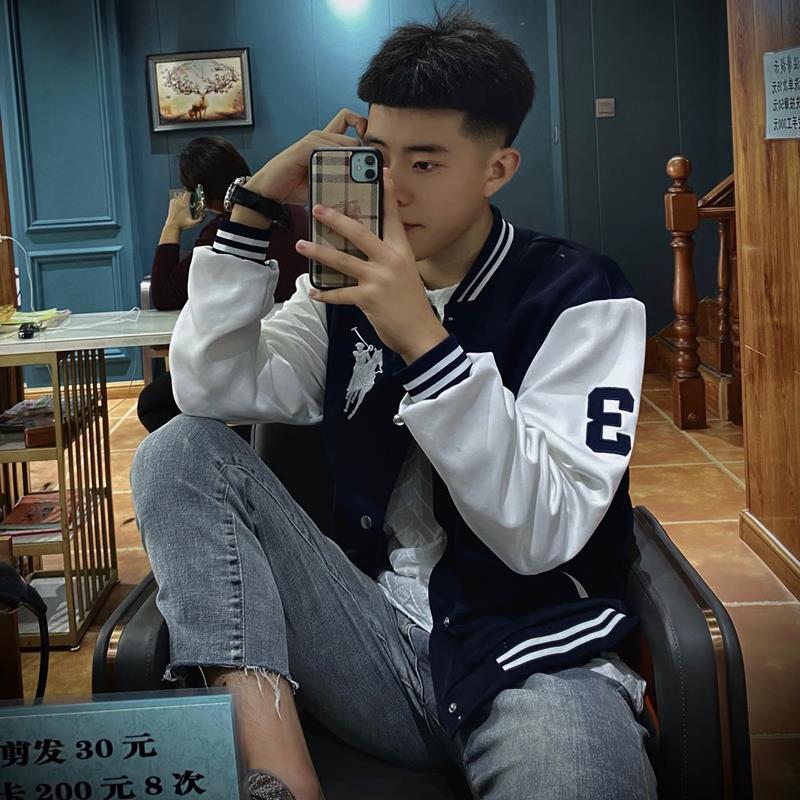 2021秋季外套男潮ins超火飞行员夹克网红痞帅棒球服情侣精神小伙