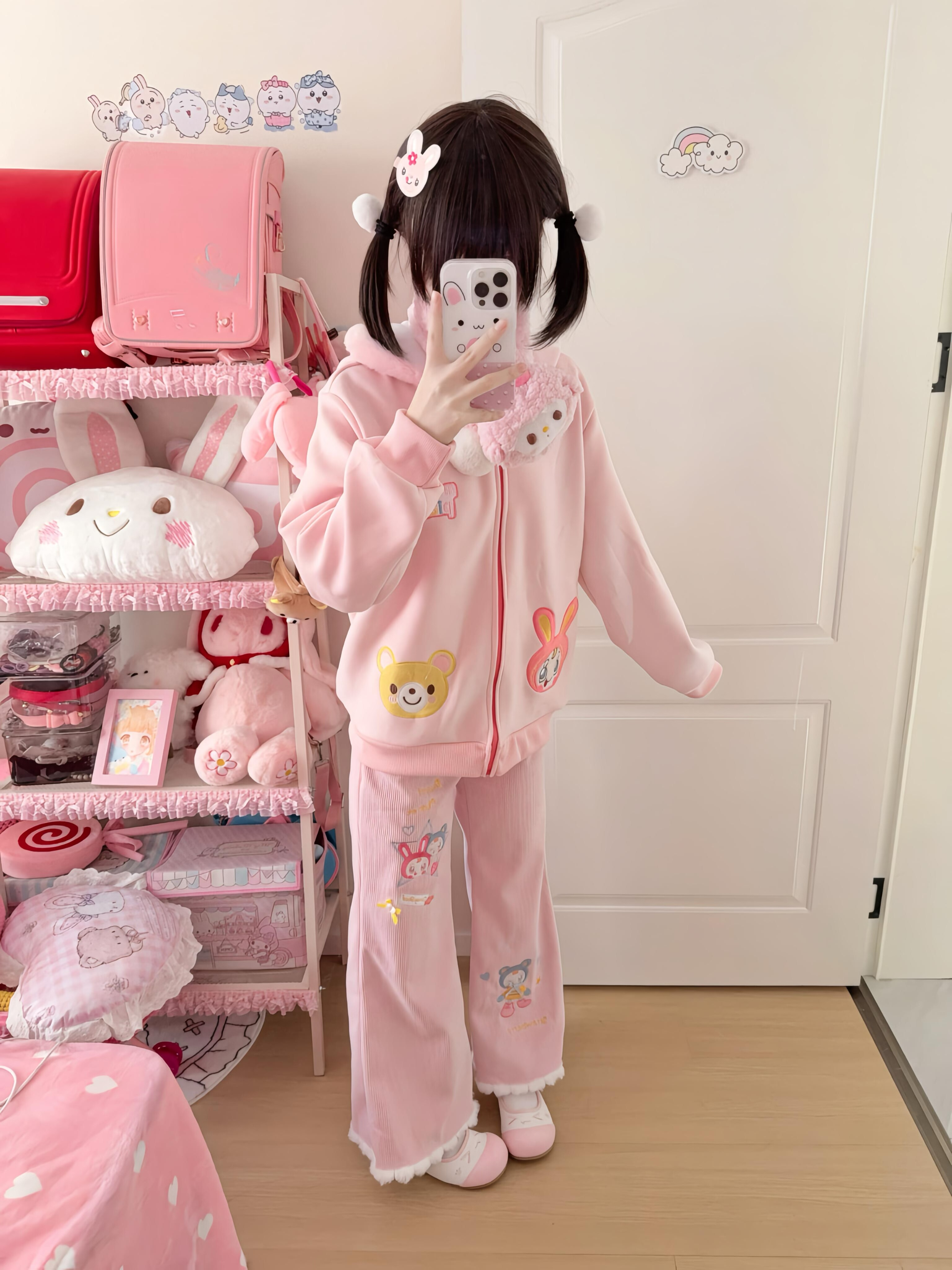 RichGirl原创自制可爱mp刺绣加绒加厚卫衣外套+可爱刺绣精致裤子,女装/女士精品,时尚套装,淘宝优惠券,粉丝福利购,淘宝优惠卷