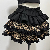 涩谷辣妹Y2K豹纹蛋糕裙朋克蓬蓬裙新款 拼接短裙亚文化千禧半身裙