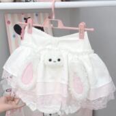 RichGirl少女原创 趴耳兔兔 日系可爱甜美猫咪Kitty蕾丝半身裙