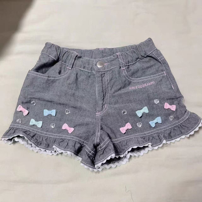 RichGirl复刻mezzopiano钢琴可爱甜妹女儿服牛仔短裤蝴蝶结稀少款
