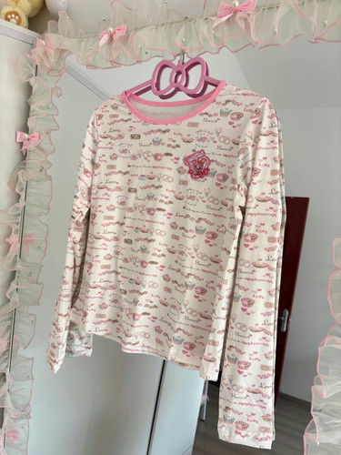 RichGirl少女复刻女儿服日系小个子可爱打底甜美软妹印花T恤显瘦