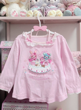 RichGirl少女复刻女儿服可爱甜美蝴蝶结少女软妹甜妹纯欲挂脖T恤