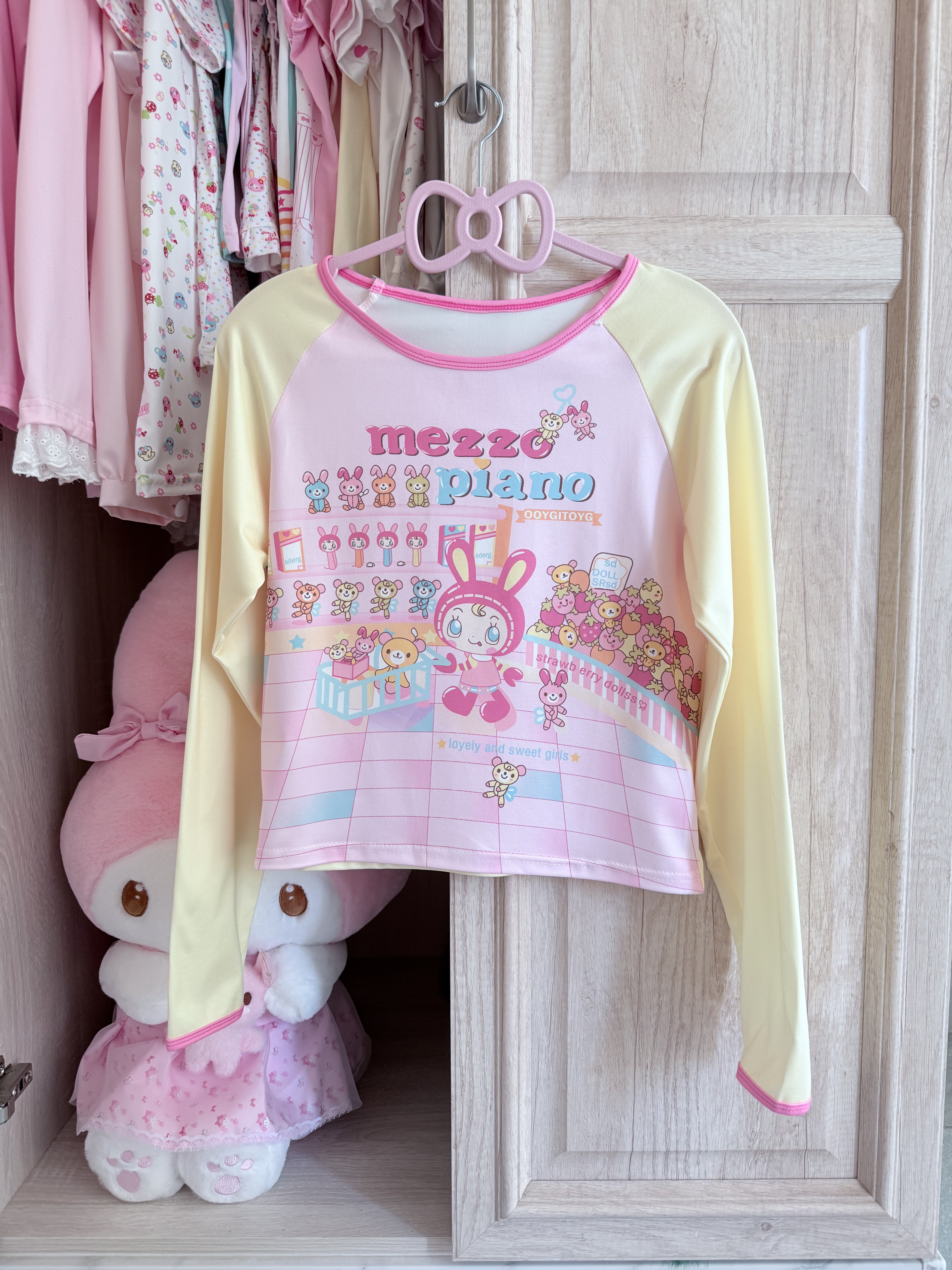 RichGirl少女mp粉色长袖服饰萌妹可爱印花甜美童趣女儿服