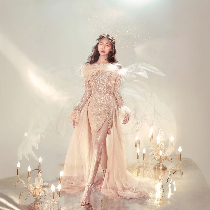 影楼写真服装精灵时尚大牌森系轻婚纱仙气梦幻甜美少女生日形象照