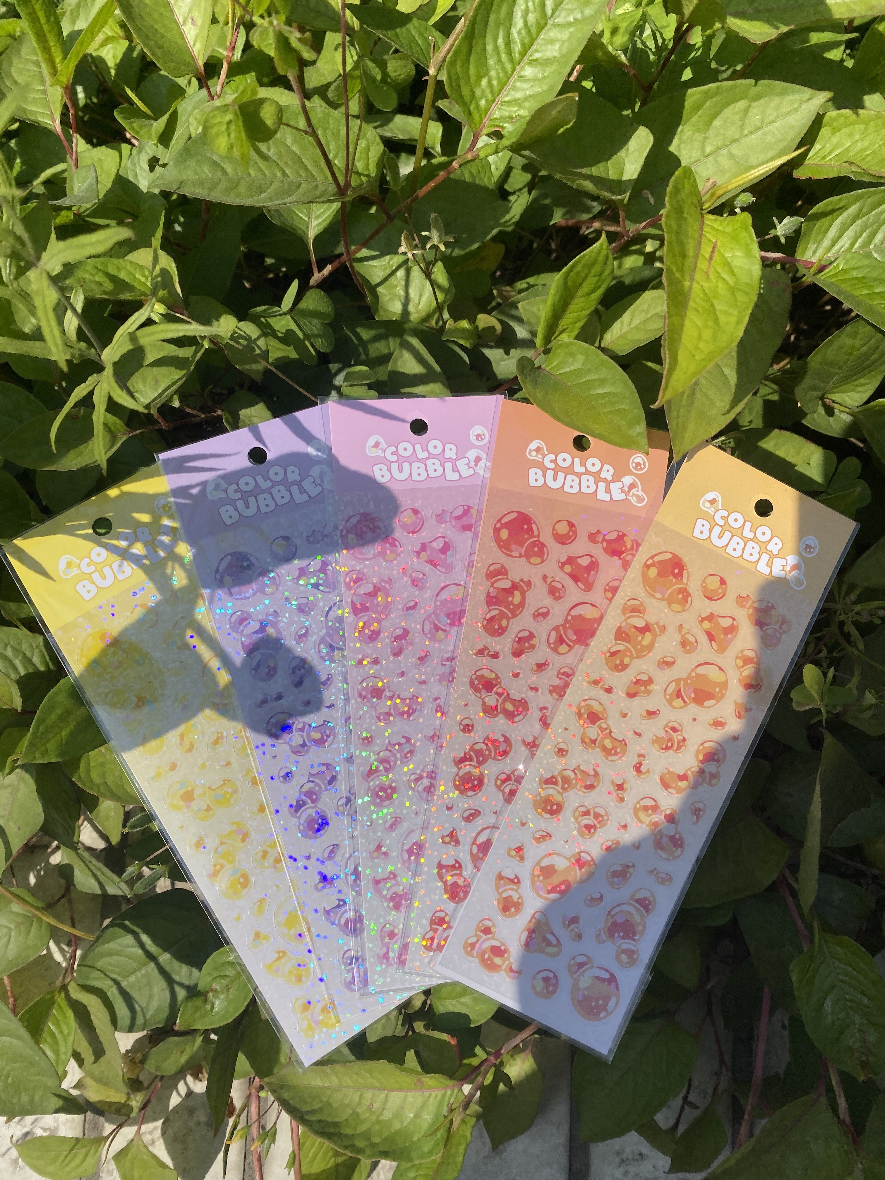 炫彩水珠泡泡手账贴纸咕卡DIY素