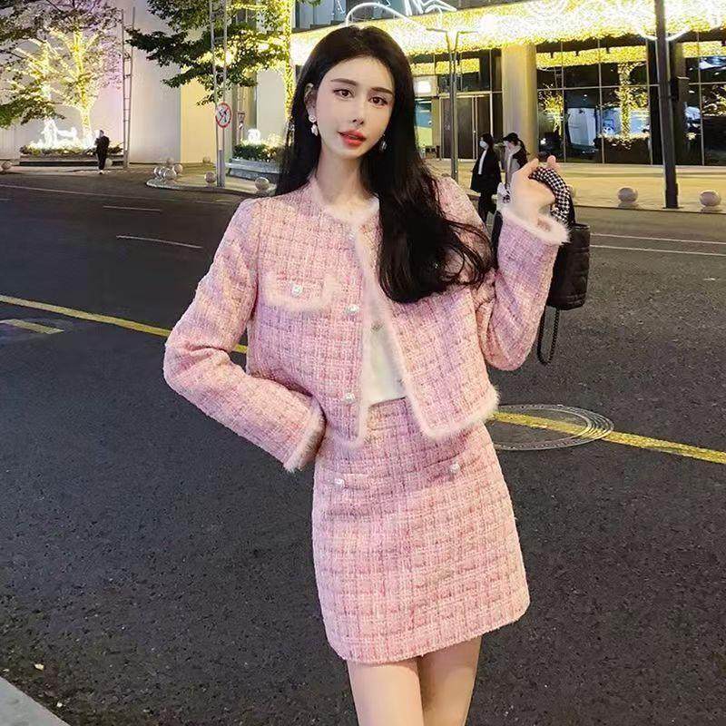 棉香约感小香风时尚套装女秋冬新款加厚短外套+半身裙两件套,女装/女士精品,休闲裤,淘宝优惠券,粉丝福利购,淘宝优惠卷