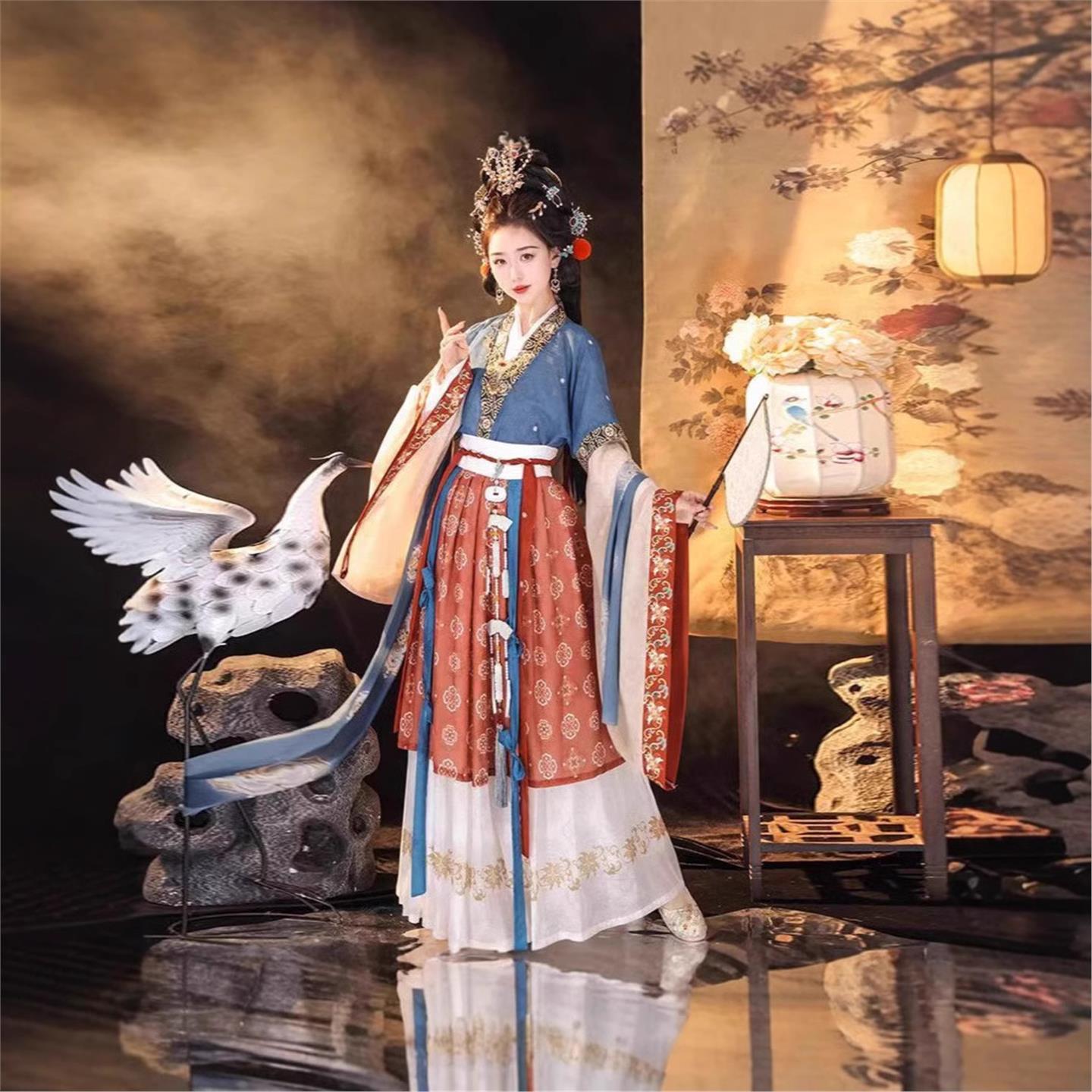 新款国风汉服神仙图 洛神仕女图系列复原款传统服饰全套嫦娥奔月