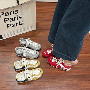 夏季薄底运动鞋女款2025新款薄款网面透气休闲鞋阿甘德训鞋子女鞋